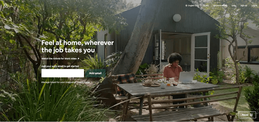 airbnb landing page design