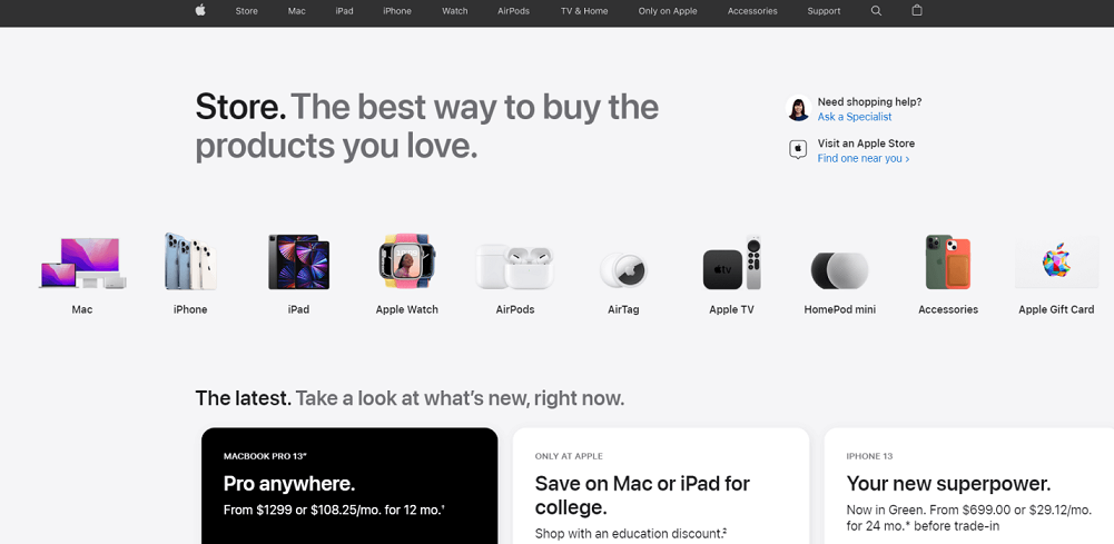 apple web store