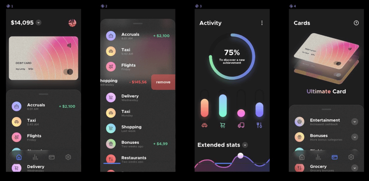 banking app dashboard