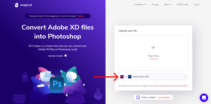 choose xd to psd magicul