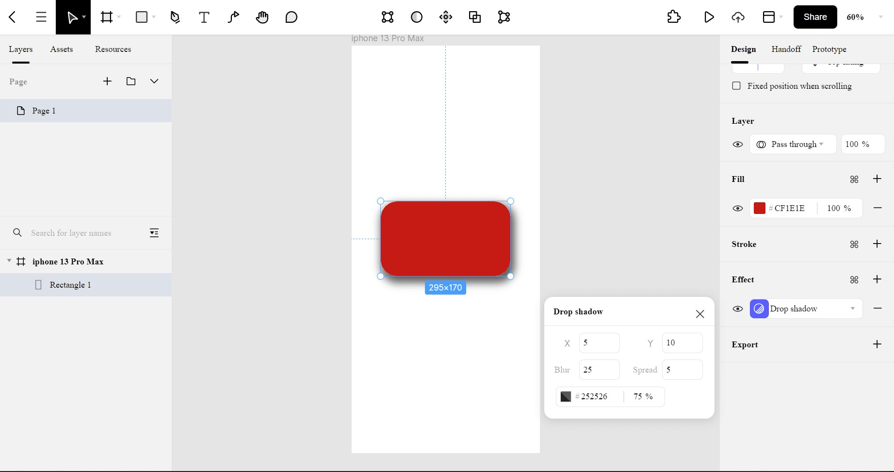 creating a drop shadow on pixso