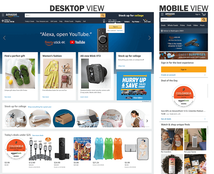 example of adaptive web design