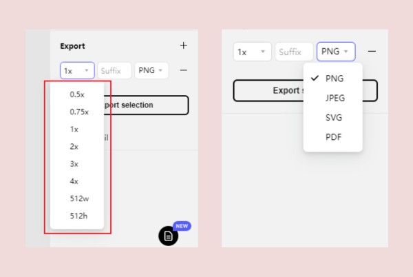 export options pixso