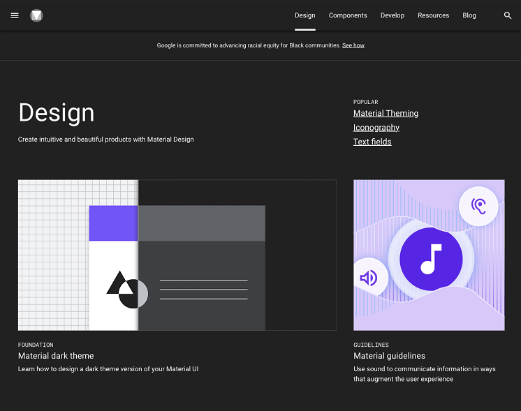 google material design system