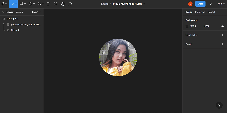 mask the image in figma