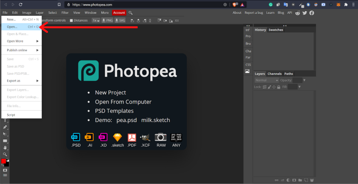 open xd in photopea