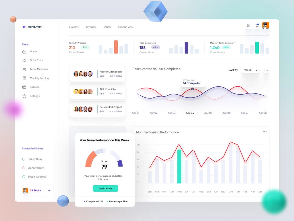 project management dashboard