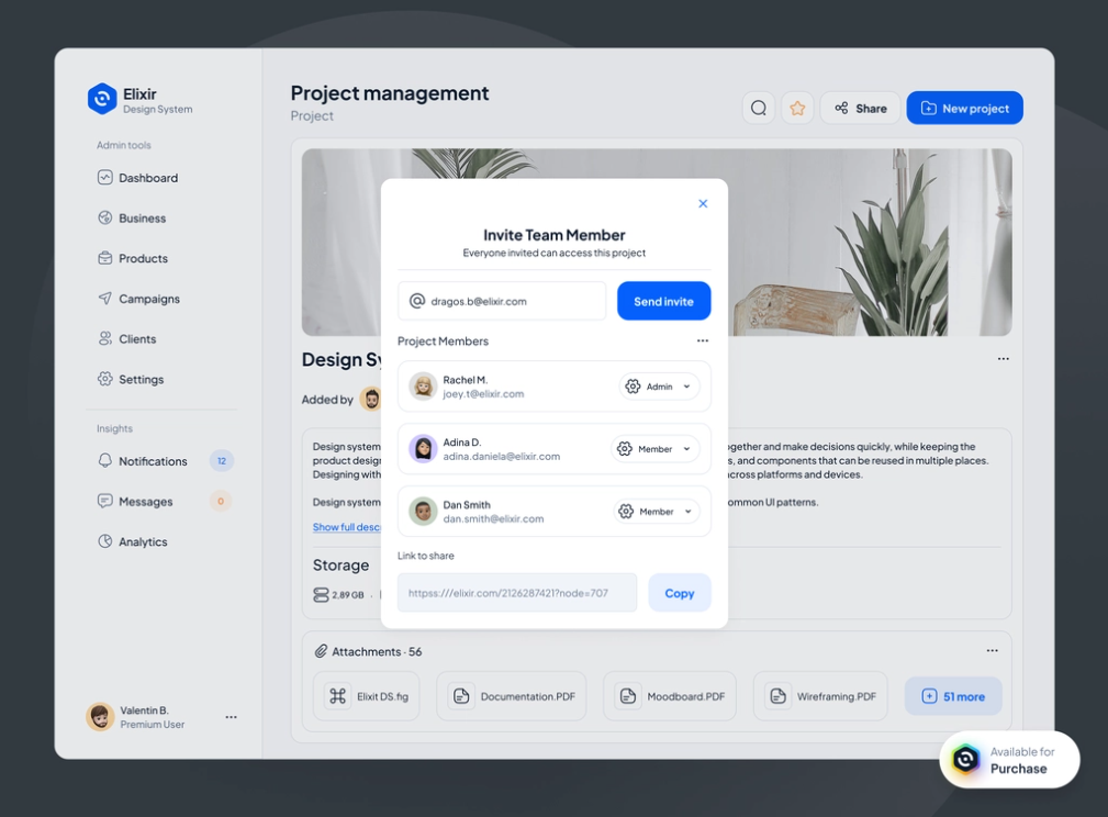 project management popup