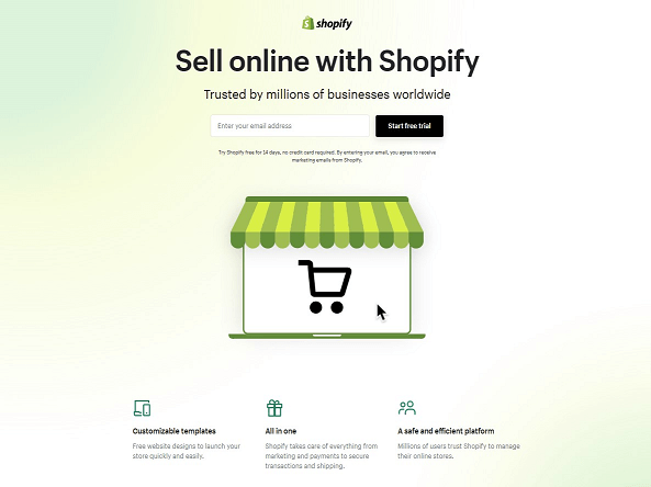 shopify landing page design