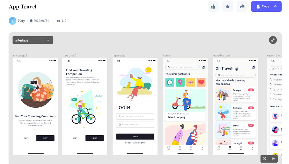 travel app design